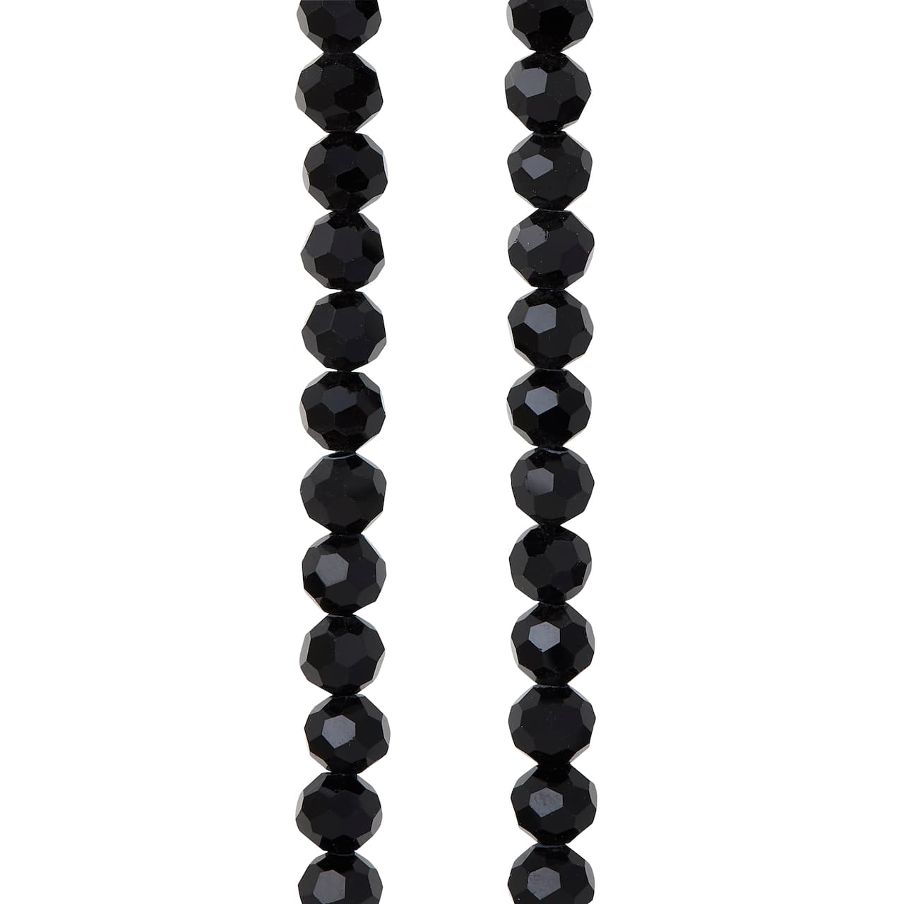 12 Pack: Jet Black Faceted Glass Round Beads, 6mm by Bead Landing™